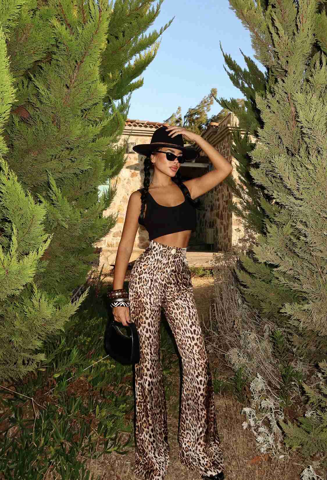 Brown Palazzo Pants High Waist Wide Leg - Brand: EYYO ATELIER - Women & Kids, Baby Clothes Wholesale - TheBS Women