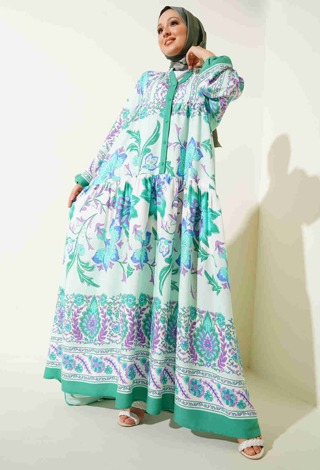Authentic Patterned Hijab Dress - D. - Brand: Bigdart - Women & Kids, Baby Clothes Wholesale - TheBS Women