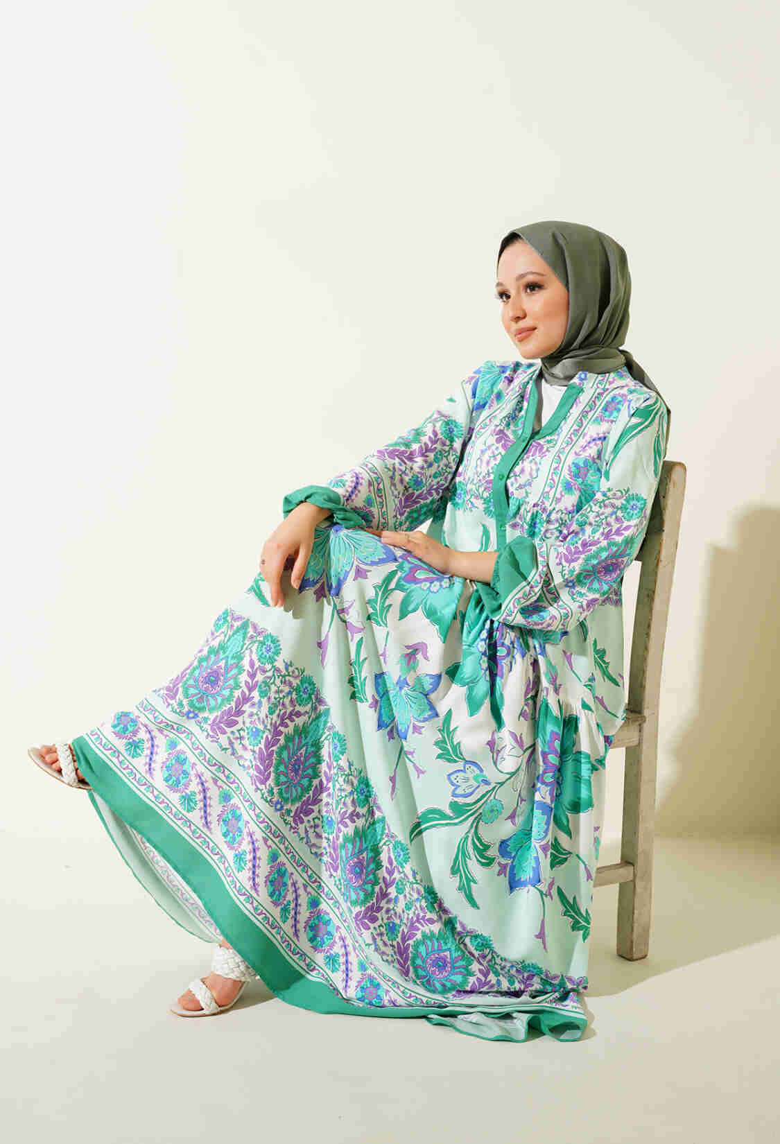 Authentic Patterned Hijab Dress - D. - Brand: Bigdart - Women & Kids, Baby Clothes Wholesale - TheBS Women