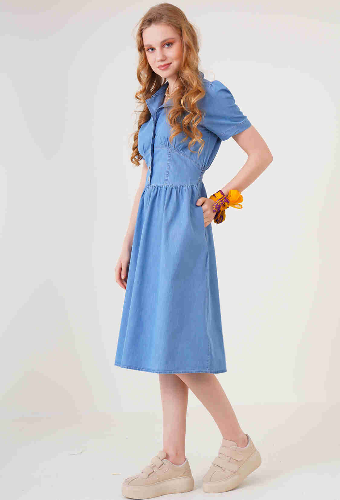 Denim Dress - Blue - Brand: Bigdart - Women & Kids, Baby Clothes Wholesale - TheBS Women